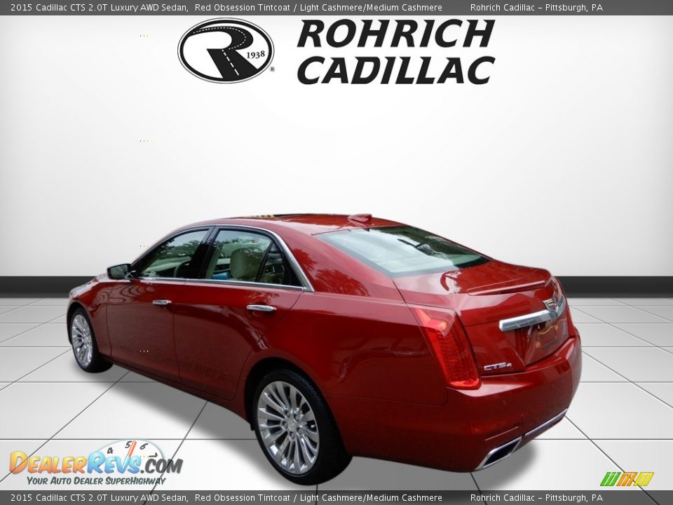 2015 Cadillac CTS 2.0T Luxury AWD Sedan Red Obsession Tintcoat / Light Cashmere/Medium Cashmere Photo #3