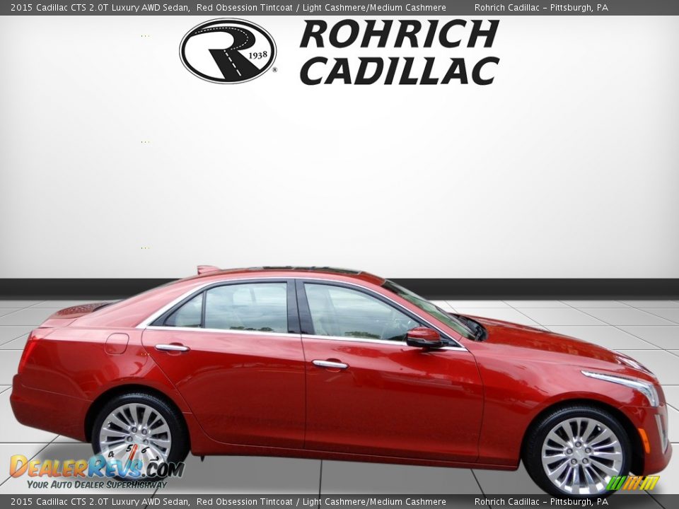2015 Cadillac CTS 2.0T Luxury AWD Sedan Red Obsession Tintcoat / Light Cashmere/Medium Cashmere Photo #6
