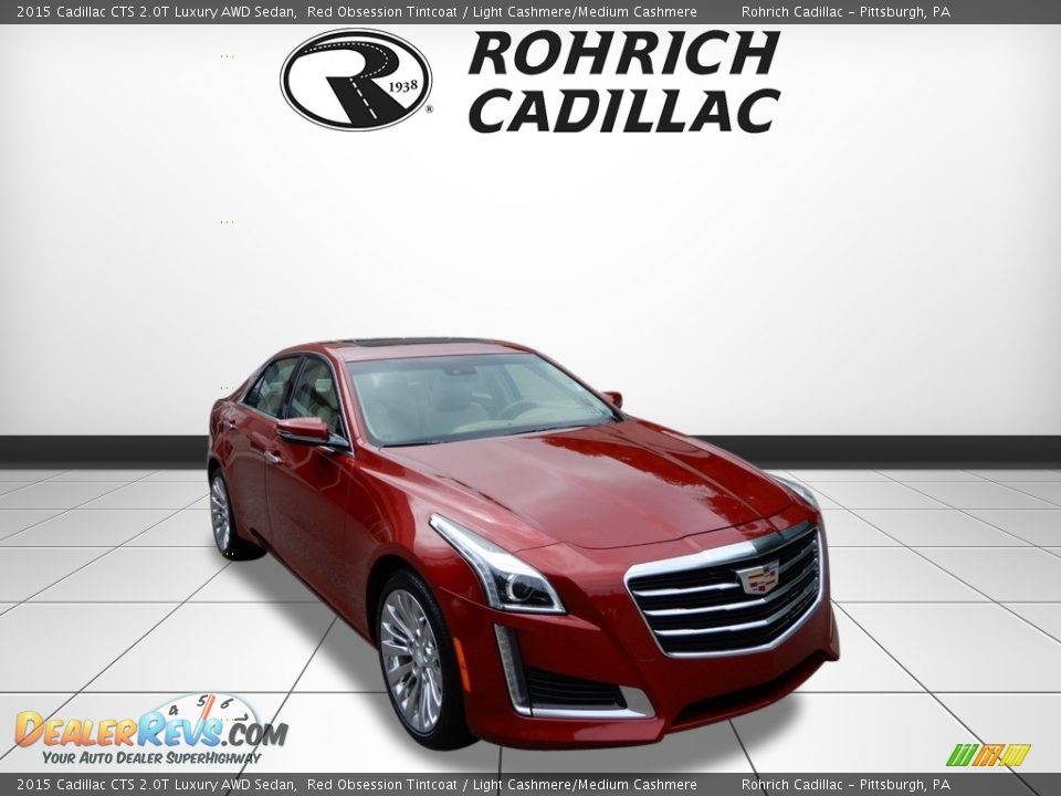 2015 Cadillac CTS 2.0T Luxury AWD Sedan Red Obsession Tintcoat / Light Cashmere/Medium Cashmere Photo #7