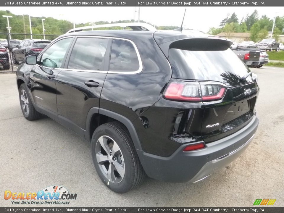 2019 Jeep Cherokee Limited 4x4 Diamond Black Crystal Pearl / Black Photo #3