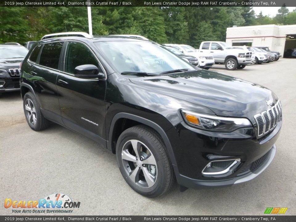 2019 Jeep Cherokee Limited 4x4 Diamond Black Crystal Pearl / Black Photo #7