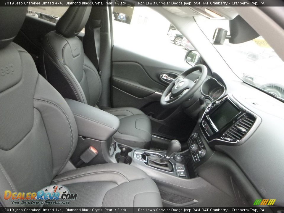 2019 Jeep Cherokee Limited 4x4 Diamond Black Crystal Pearl / Black Photo #10