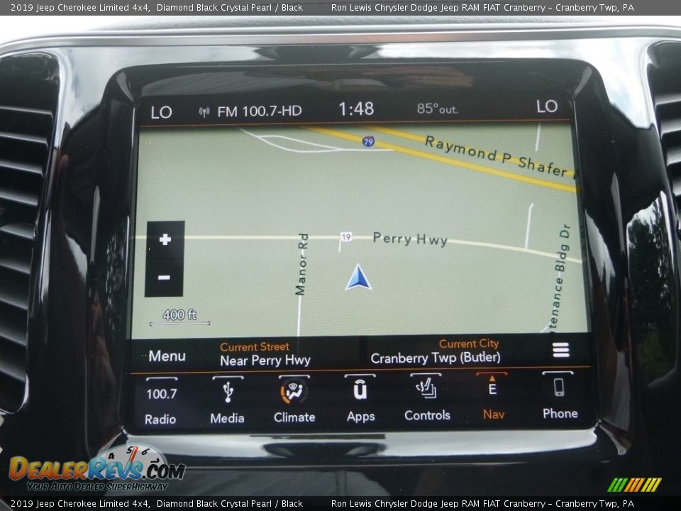 2019 Jeep Cherokee Limited 4x4 Diamond Black Crystal Pearl / Black Photo #19