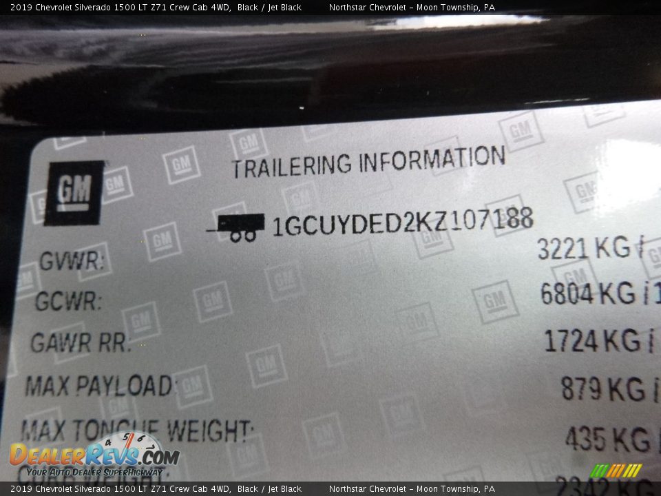 2019 Chevrolet Silverado 1500 LT Z71 Crew Cab 4WD Black / Jet Black Photo #17