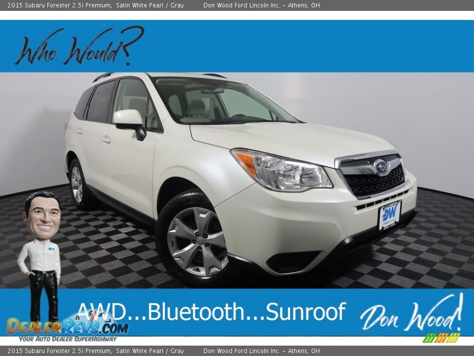 2015 Subaru Forester 2.5i Premium Satin White Pearl / Gray Photo #1