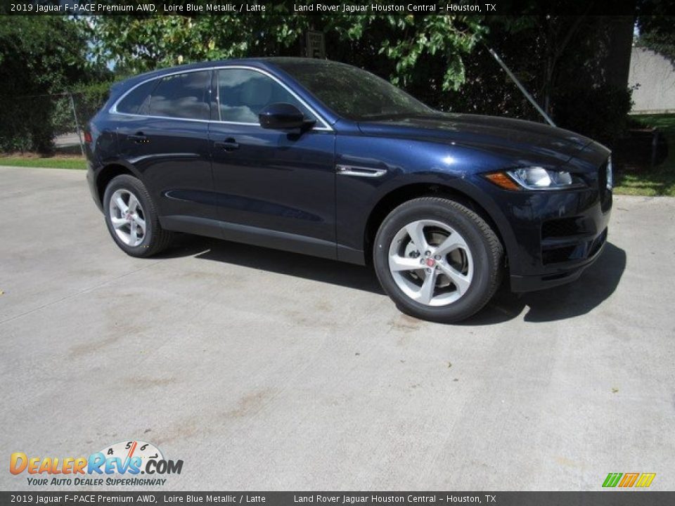 2019 Jaguar F-PACE Premium AWD Loire Blue Metallic / Latte Photo #1