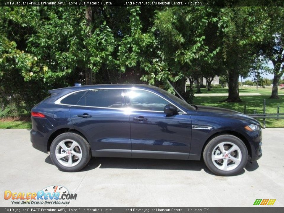 2019 Jaguar F-PACE Premium AWD Loire Blue Metallic / Latte Photo #6