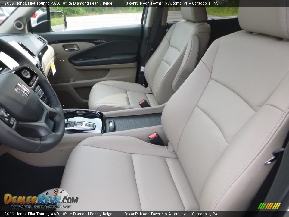 2019 Honda Pilot Touring AWD White Diamond Pearl / Beige Photo #8
