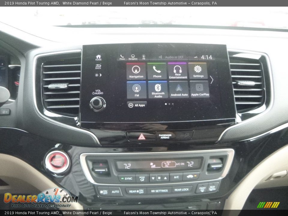 2019 Honda Pilot Touring AWD White Diamond Pearl / Beige Photo #13
