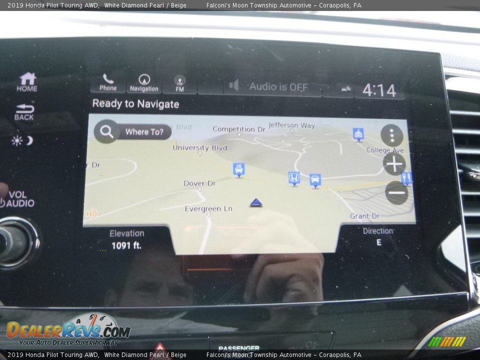 2019 Honda Pilot Touring AWD White Diamond Pearl / Beige Photo #14