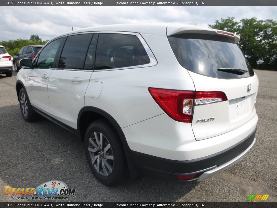 2019 Honda Pilot EX-L AWD White Diamond Pearl / Beige Photo #2