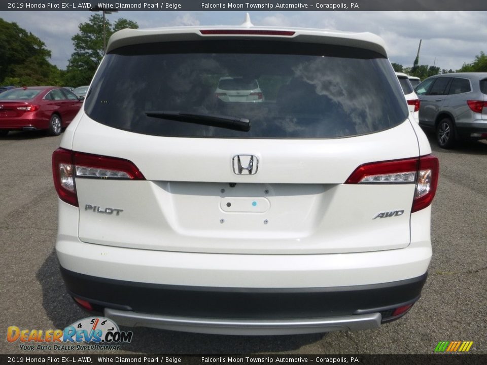 2019 Honda Pilot EX-L AWD White Diamond Pearl / Beige Photo #3