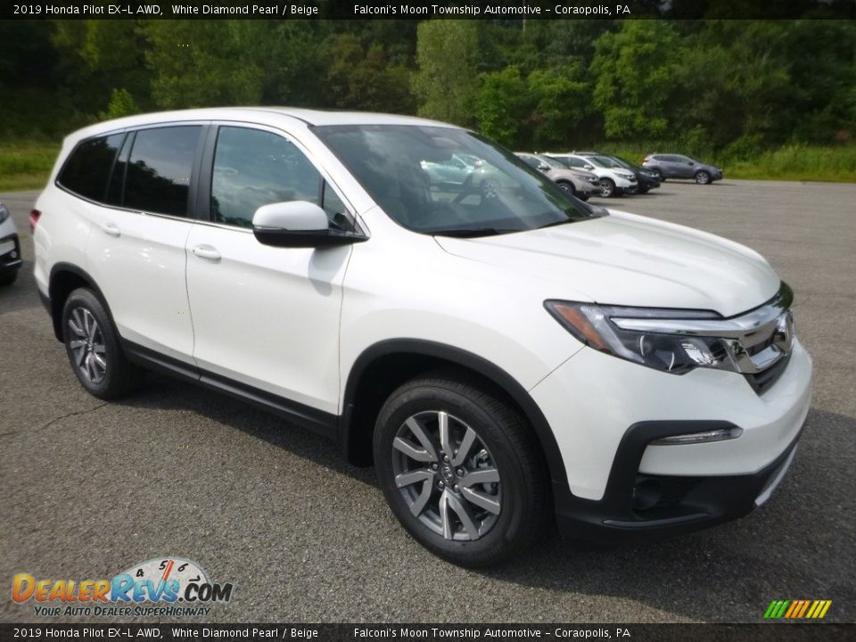 2019 Honda Pilot EX-L AWD White Diamond Pearl / Beige Photo #5