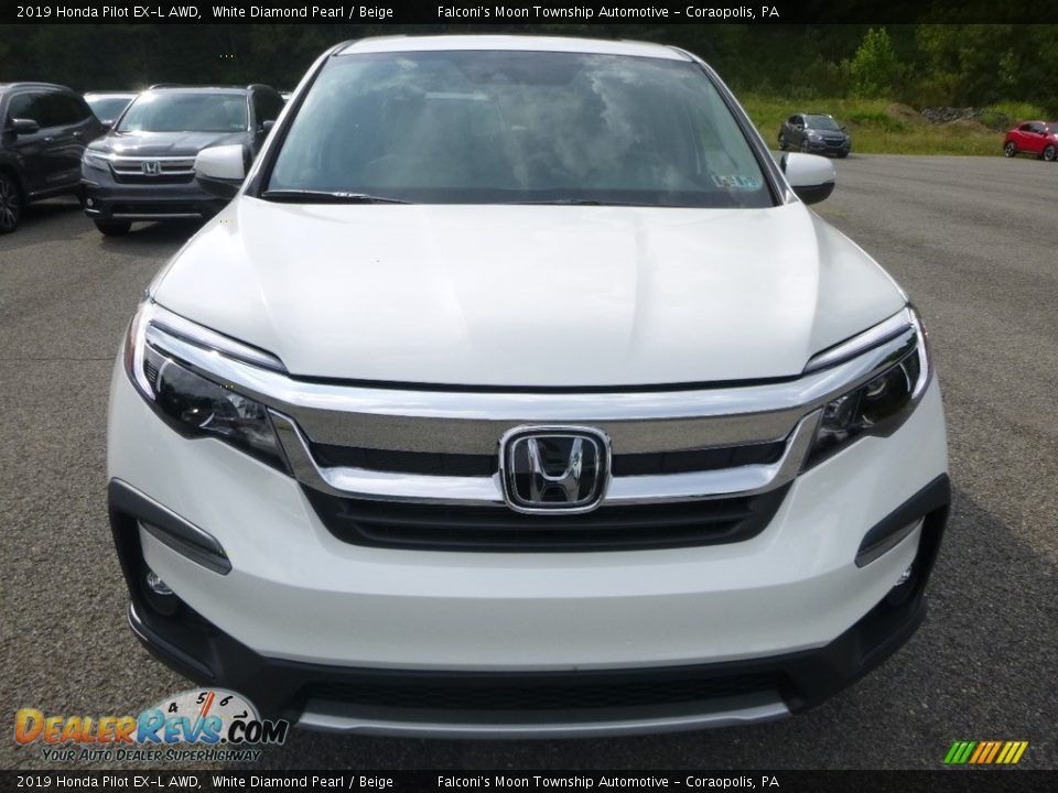 2019 Honda Pilot EX-L AWD White Diamond Pearl / Beige Photo #6