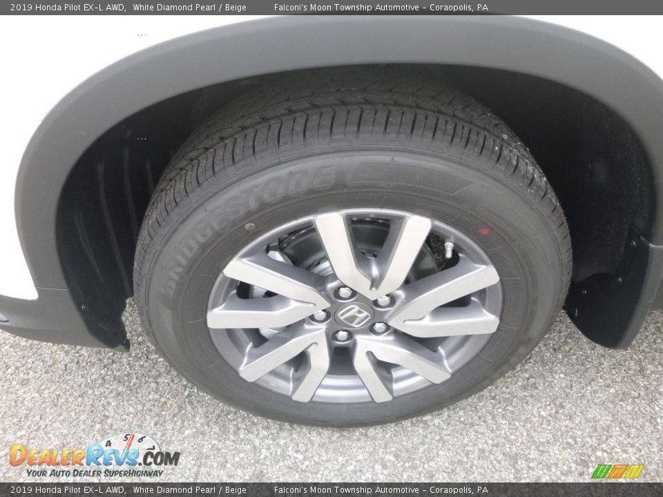 2019 Honda Pilot EX-L AWD White Diamond Pearl / Beige Photo #7