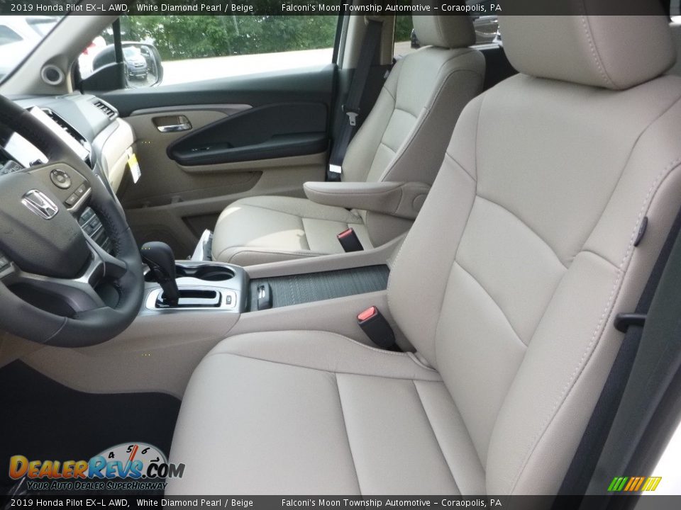 2019 Honda Pilot EX-L AWD White Diamond Pearl / Beige Photo #8