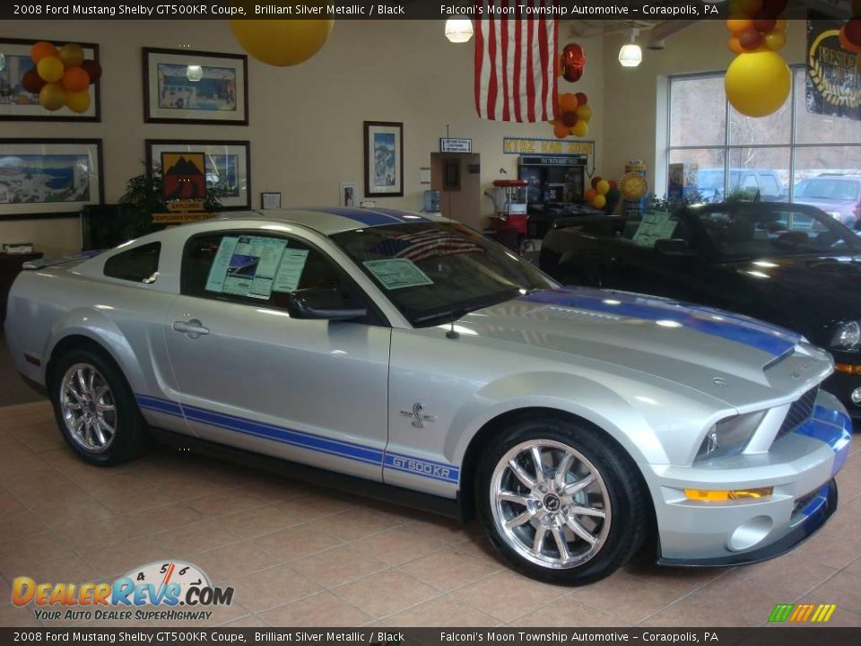 2008 Ford Mustang Shelby GT500KR Coupe Brilliant Silver Metallic / Black Photo #7