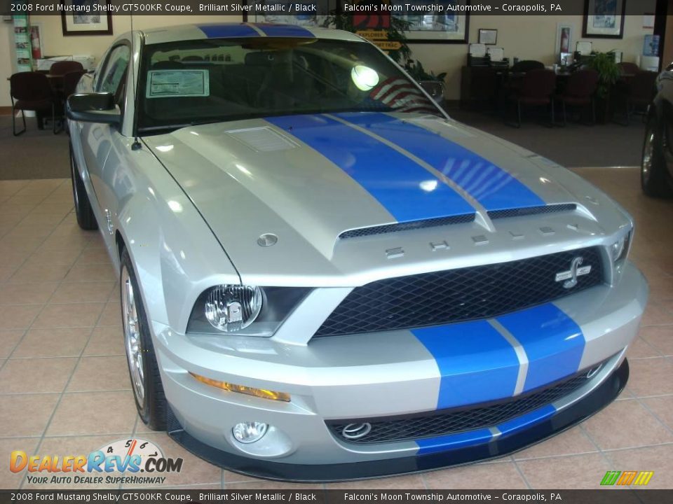 2008 Ford Mustang Shelby GT500KR Coupe Brilliant Silver Metallic / Black Photo #8