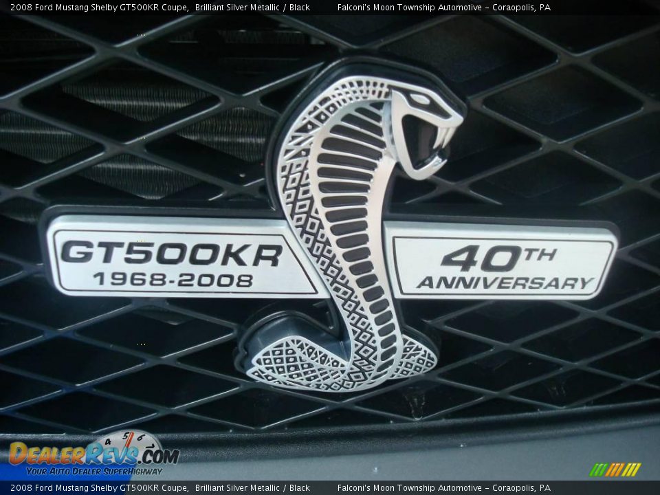 2008 Ford Mustang Shelby GT500KR Coupe Brilliant Silver Metallic / Black Photo #10