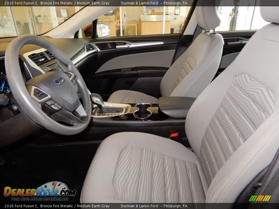 2016 Ford Fusion S Bronze Fire Metallic / Medium Earth Gray Photo #7
