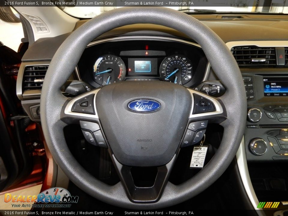 2016 Ford Fusion S Bronze Fire Metallic / Medium Earth Gray Photo #12