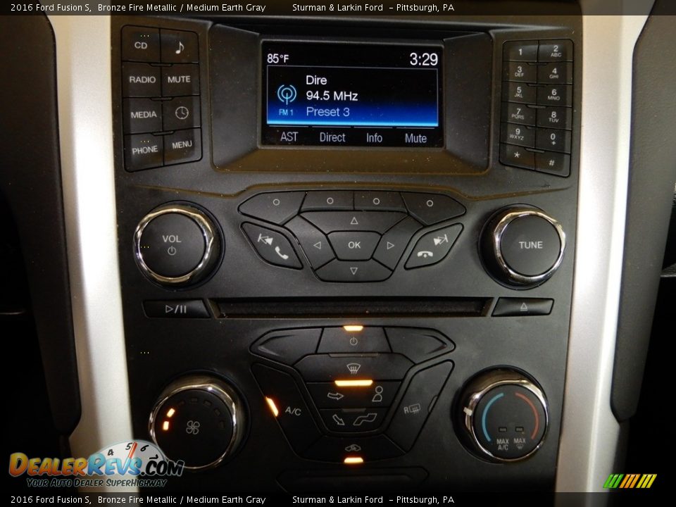 2016 Ford Fusion S Bronze Fire Metallic / Medium Earth Gray Photo #14