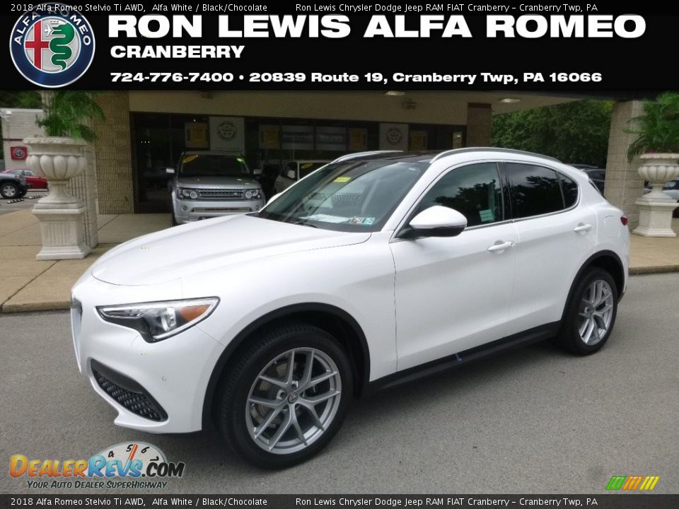 2018 Alfa Romeo Stelvio Ti AWD Alfa White / Black/Chocolate Photo #1