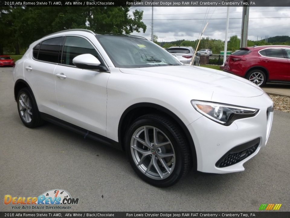 2018 Alfa Romeo Stelvio Ti AWD Alfa White / Black/Chocolate Photo #11