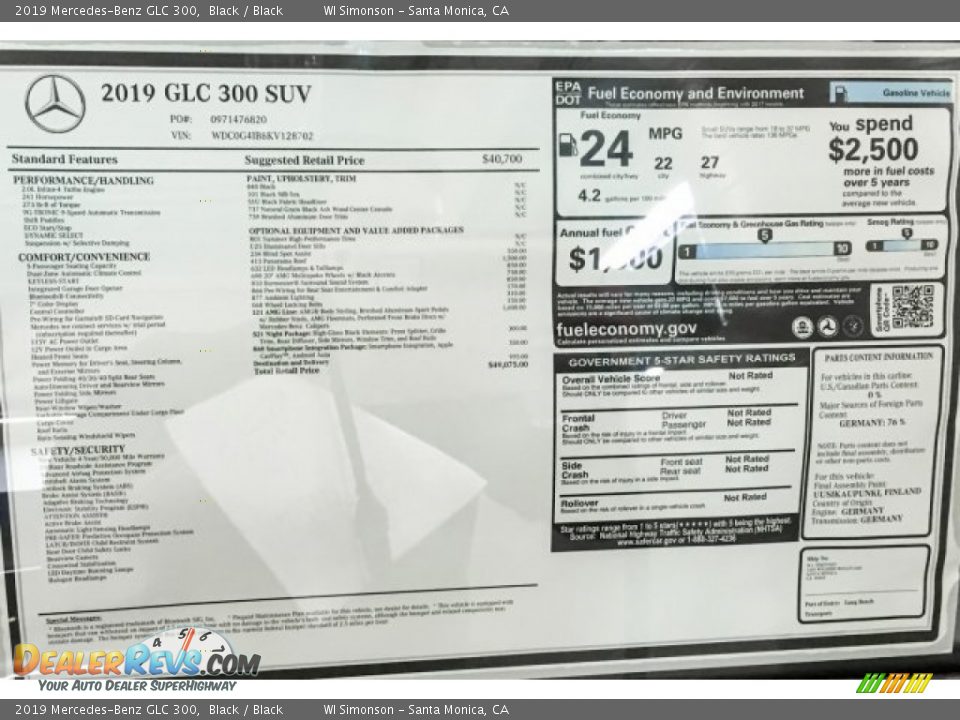 2019 Mercedes-Benz GLC 300 Black / Black Photo #10