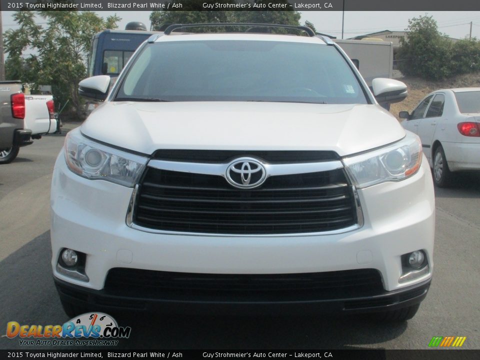 2015 Toyota Highlander Limited Blizzard Pearl White / Ash Photo #2