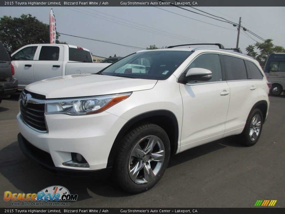 2015 Toyota Highlander Limited Blizzard Pearl White / Ash Photo #3
