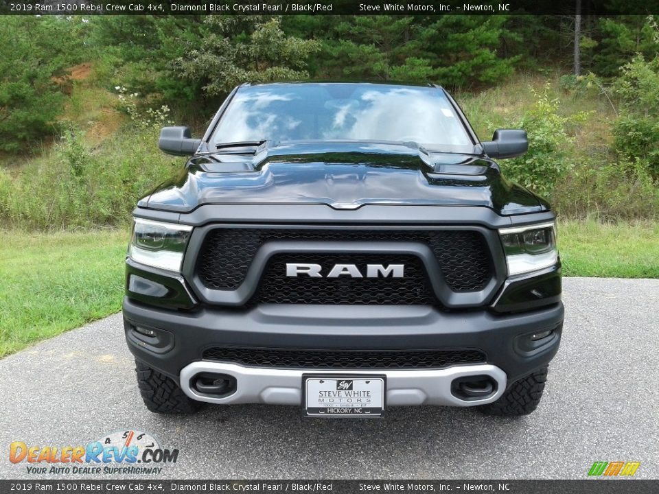 2019 Ram 1500 Rebel Crew Cab 4x4 Diamond Black Crystal Pearl / Black/Red Photo #3