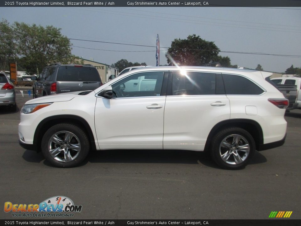 2015 Toyota Highlander Limited Blizzard Pearl White / Ash Photo #4