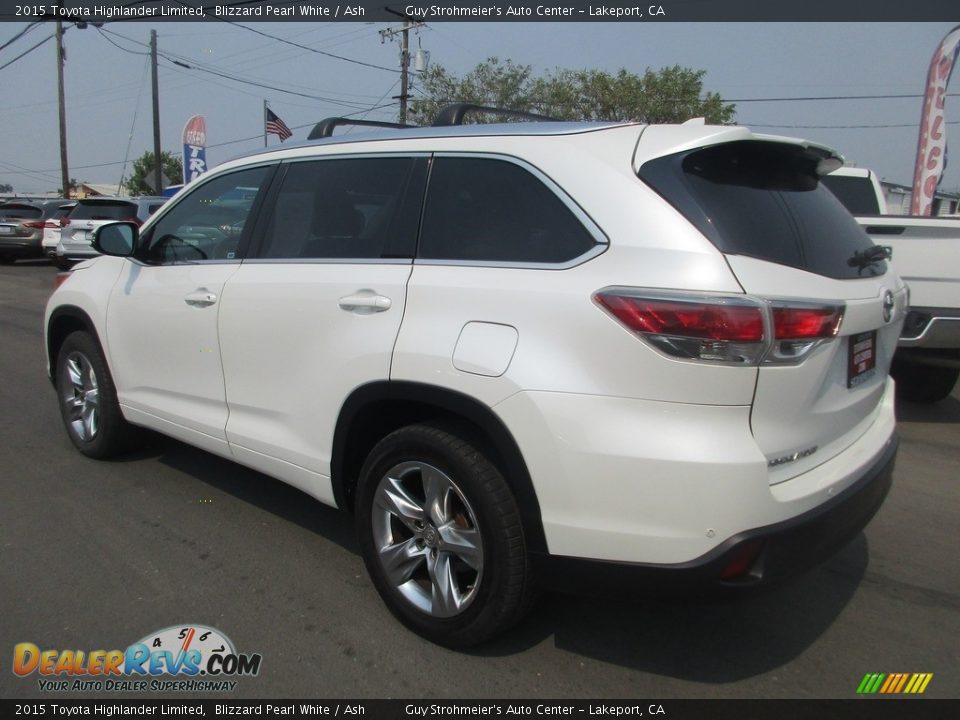 2015 Toyota Highlander Limited Blizzard Pearl White / Ash Photo #5