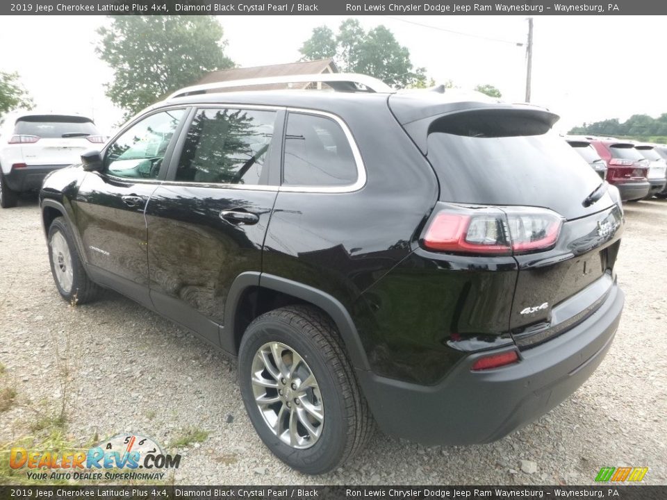 2019 Jeep Cherokee Latitude Plus 4x4 Diamond Black Crystal Pearl / Black Photo #3