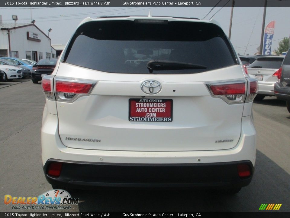 2015 Toyota Highlander Limited Blizzard Pearl White / Ash Photo #6