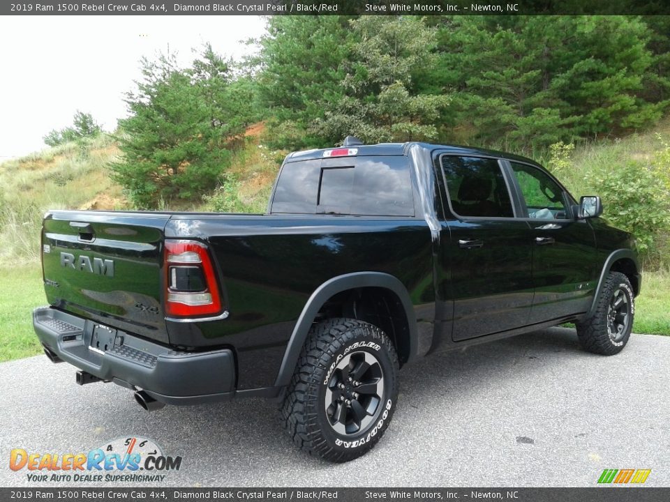 2019 Ram 1500 Rebel Crew Cab 4x4 Diamond Black Crystal Pearl / Black/Red Photo #6