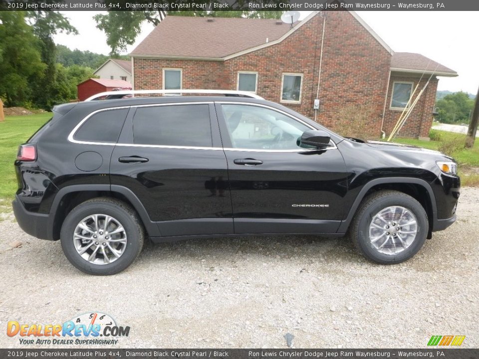 2019 Jeep Cherokee Latitude Plus 4x4 Diamond Black Crystal Pearl / Black Photo #6