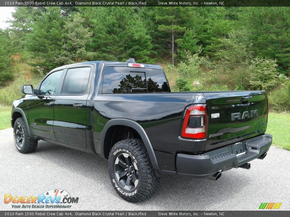 2019 Ram 1500 Rebel Crew Cab 4x4 Diamond Black Crystal Pearl / Black/Red Photo #8