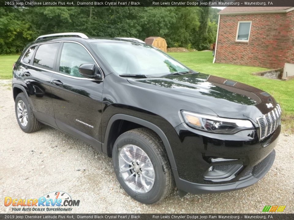 2019 Jeep Cherokee Latitude Plus 4x4 Diamond Black Crystal Pearl / Black Photo #7