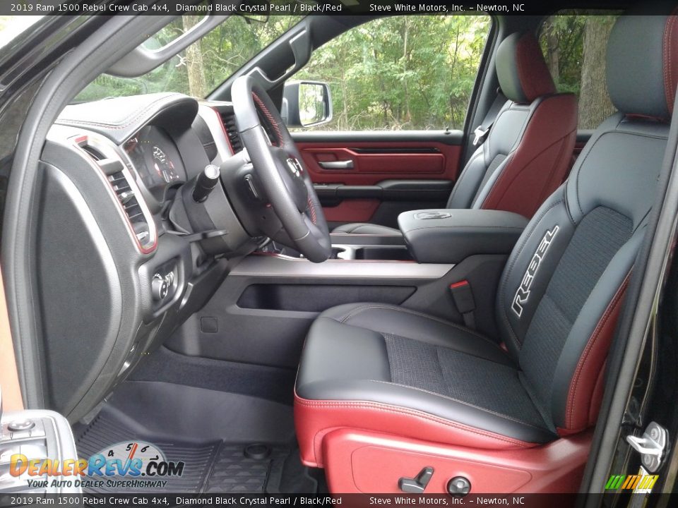2019 Ram 1500 Rebel Crew Cab 4x4 Diamond Black Crystal Pearl / Black/Red Photo #10