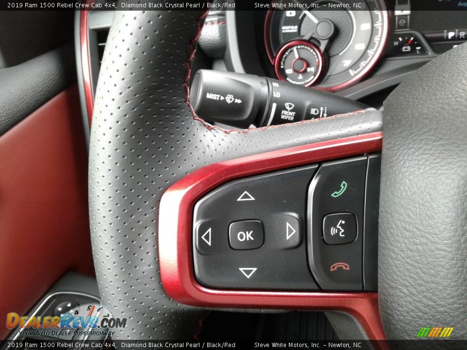 2019 Ram 1500 Rebel Crew Cab 4x4 Diamond Black Crystal Pearl / Black/Red Photo #18