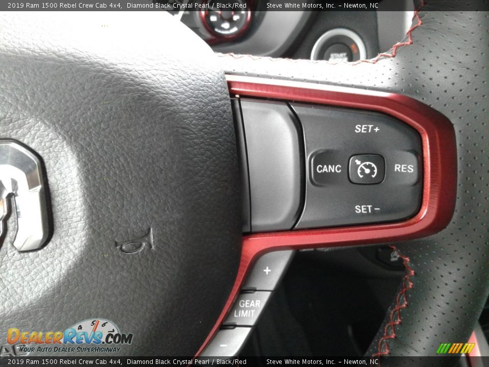 2019 Ram 1500 Rebel Crew Cab 4x4 Diamond Black Crystal Pearl / Black/Red Photo #19