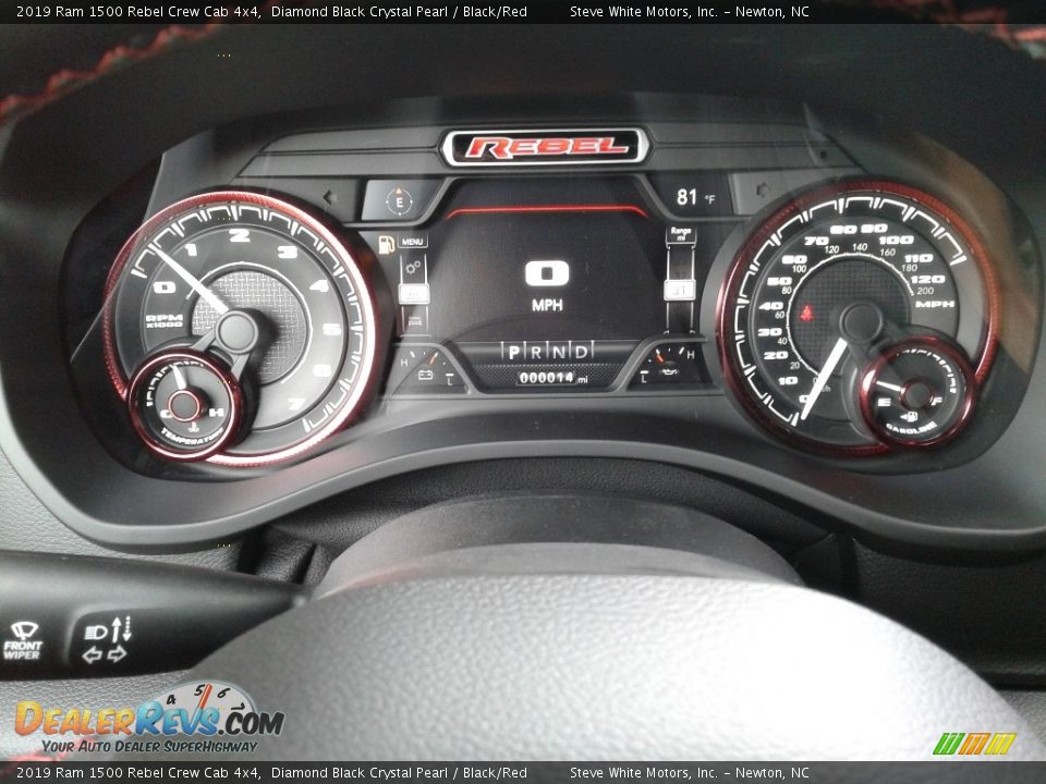 2019 Ram 1500 Rebel Crew Cab 4x4 Diamond Black Crystal Pearl / Black/Red Photo #20