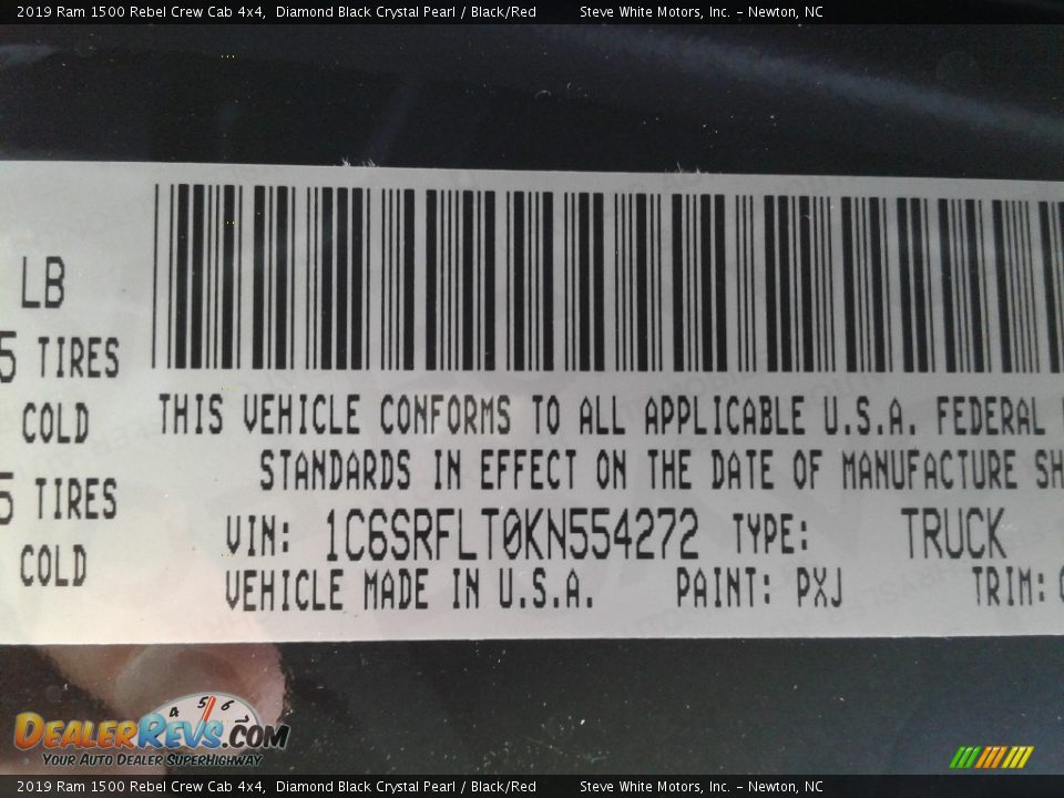 2019 Ram 1500 Rebel Crew Cab 4x4 Diamond Black Crystal Pearl / Black/Red Photo #31