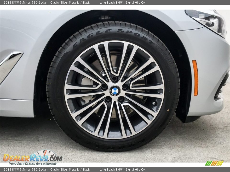 2018 BMW 5 Series 530i Sedan Glacier Silver Metallic / Black Photo #9