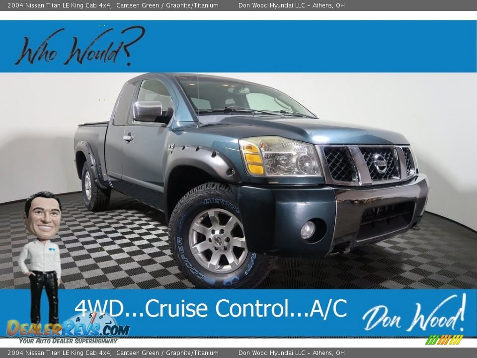 2004 Nissan Titan LE King Cab 4x4 Canteen Green / Graphite/Titanium Photo #1