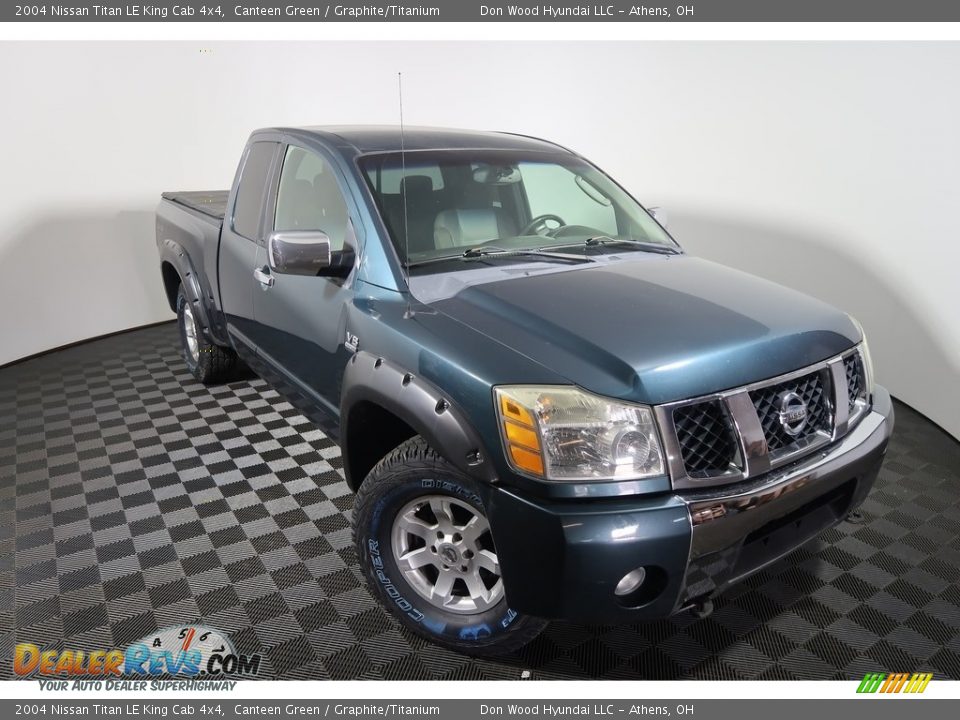2004 Nissan Titan LE King Cab 4x4 Canteen Green / Graphite/Titanium Photo #2