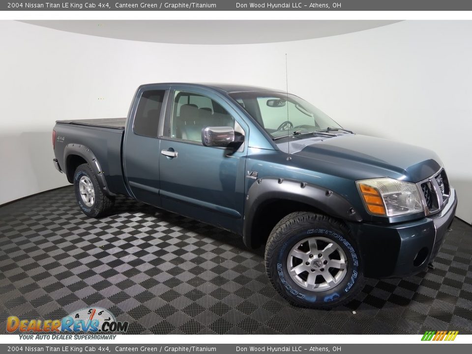 2004 Nissan Titan LE King Cab 4x4 Canteen Green / Graphite/Titanium Photo #3