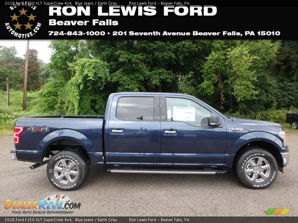 2018 Ford F150 XLT SuperCrew 4x4 Blue Jeans / Earth Gray Photo #1